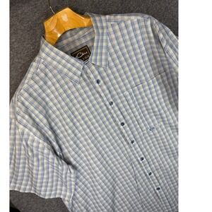 Drake Waterfowl Mens XL Plaid Short Sleeve Button Up Fishing Shirt Hunting‎ Camp